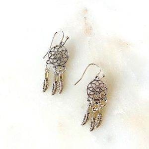 Boho Silver Dreamcatcher Earrings